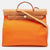 Orange/Natural Toile and Vache Hunter Leather Herbag Zip 39 Bag