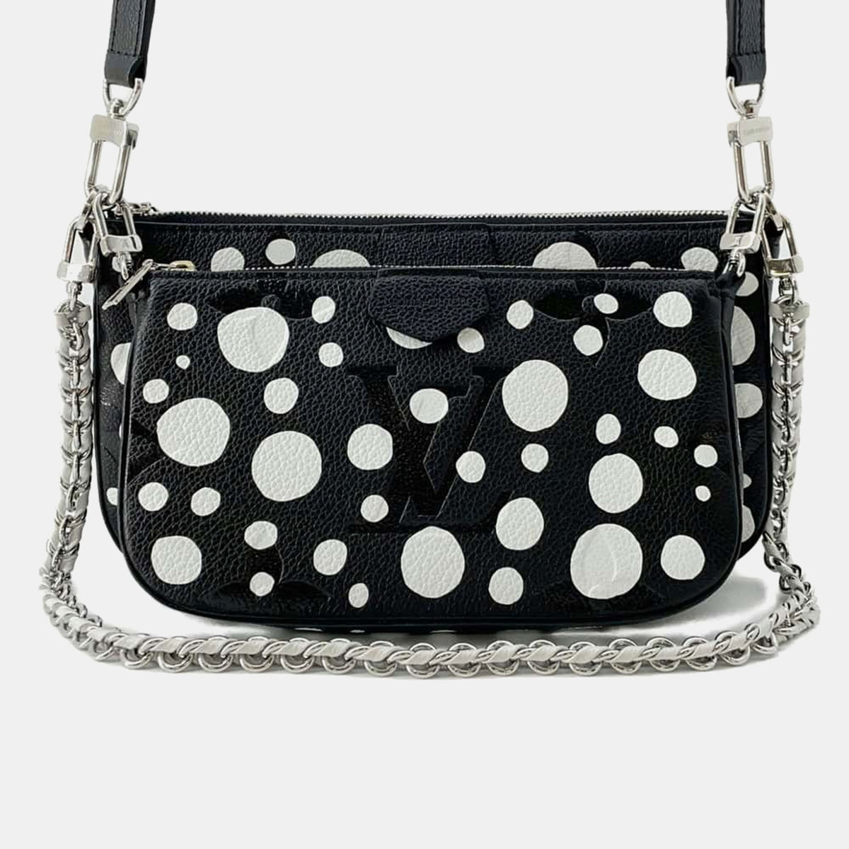 Louis Vuitton LV x YK Multi Pochette Accessoires Noir Monogram Empreinte Leather Infinity Dot Bag