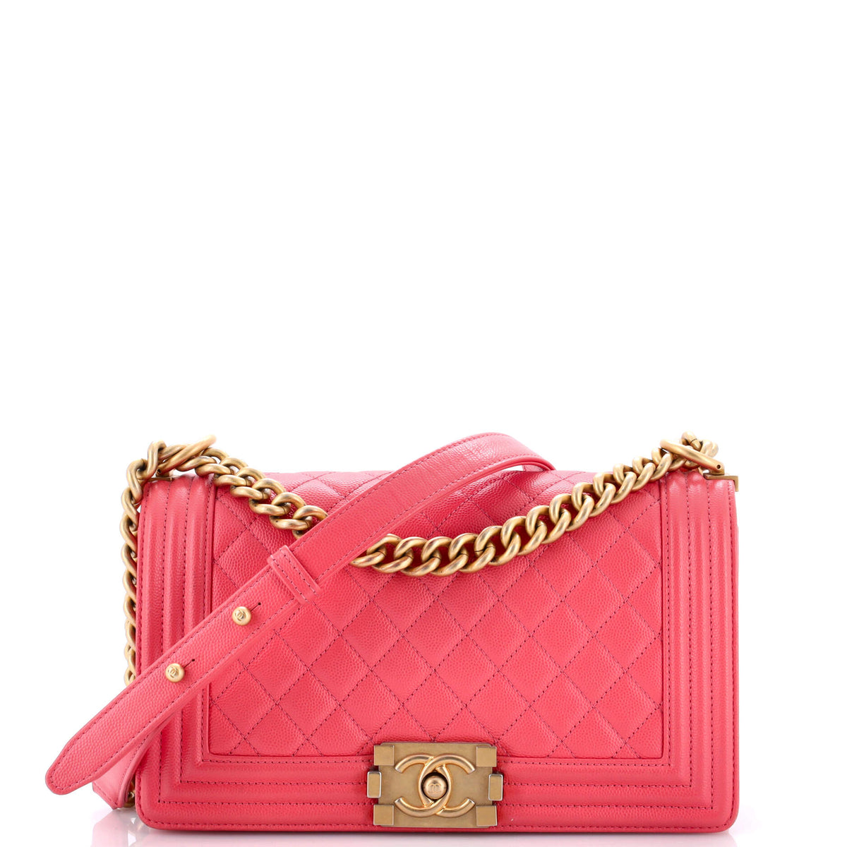 Chanel CHANEL Boy Flap Bag Quilted Caviar Old Medium