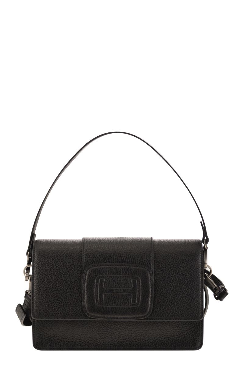 Hogan Women's Rectangular H-Bag Crossbody in Black | KBW01MNA1006LT
