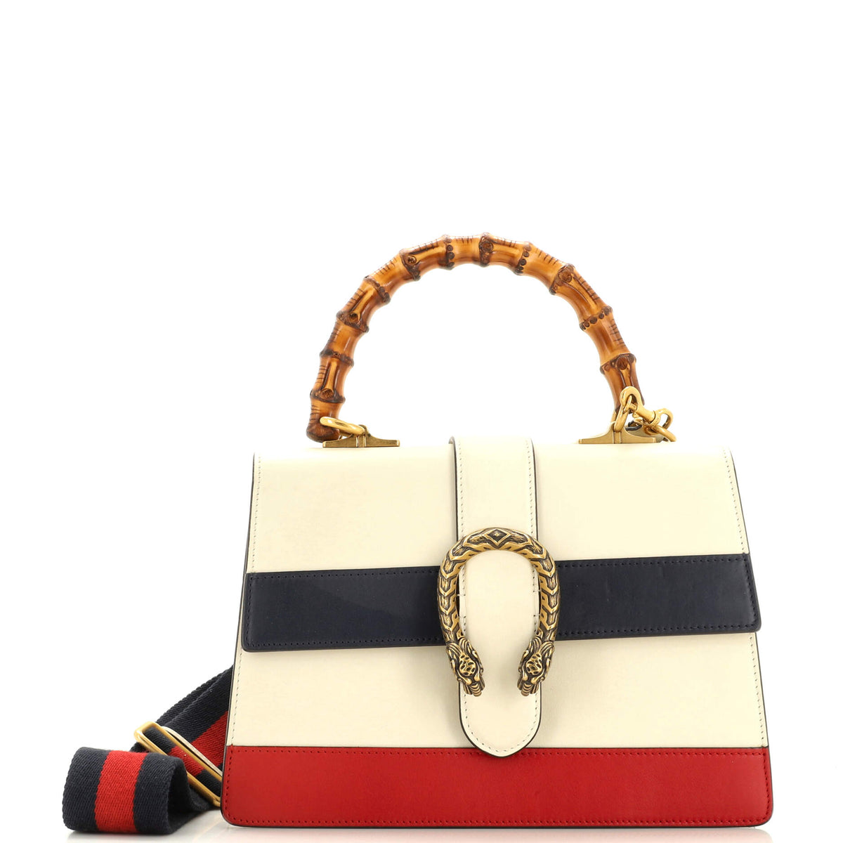 Gucci GUCCI Dionysus Bamboo Top Handle Bag Colorblock Leather Medium