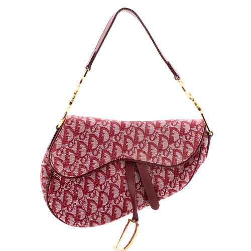 Vintage Saddle Bag Diorissimo Canvas Medium