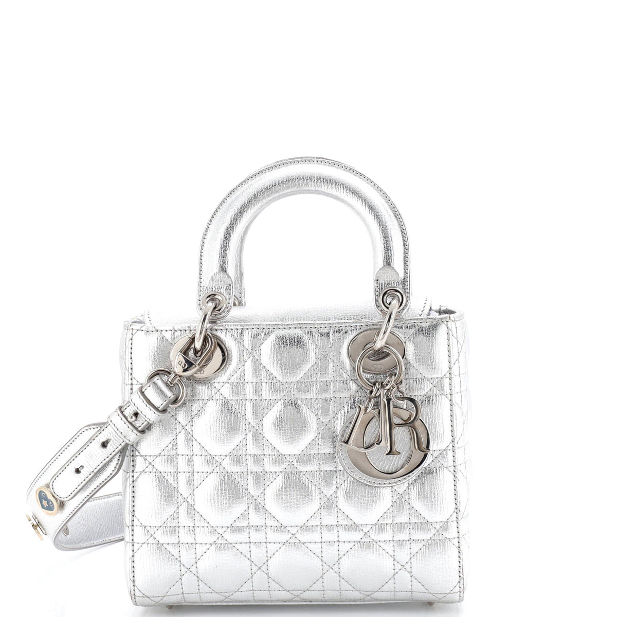 Christian Dior My ABCDior Lady Dior Bag Metallic Cannage Quilt Leather