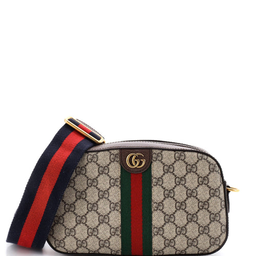 GUCCI Ophidia Camera Shoulder Bag GG Coated Canvas with Leather Small