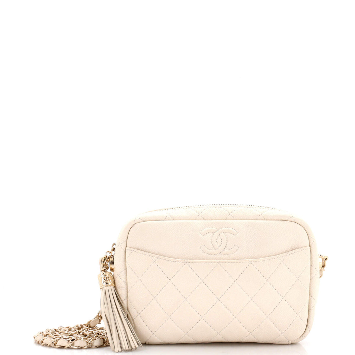 Chanel CHANEL Coco Tassel Camera Case Quilted Caviar Medium