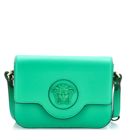 VERSACE La Medusa Flap Shoulder Bag Leather Small