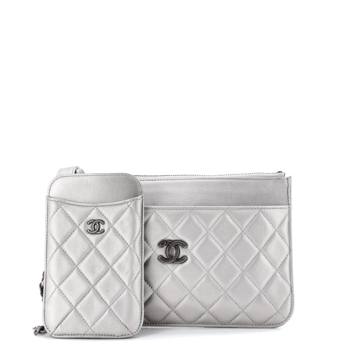 Chanel CHANEL Multi Pochette Crossbody Bag Quilted Lambskin Medium
