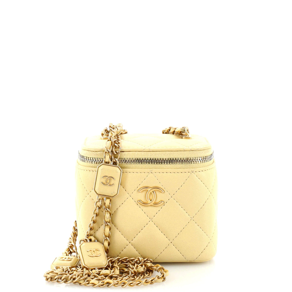 Chanel CHANEL Sugar Cube Vanity Case with Chain Quilted Lambskin Mini