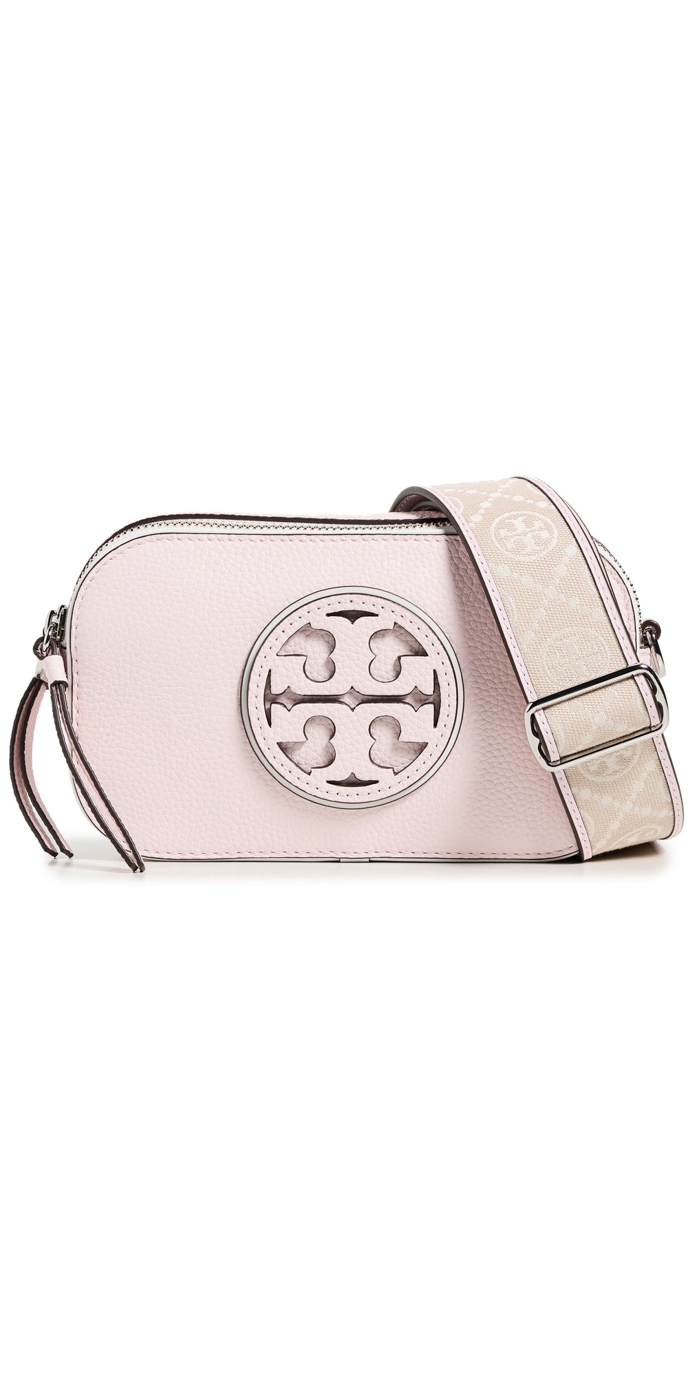 Tory Burch Miller Patent Border Mini Crossbody Bag Pale Pink One Size