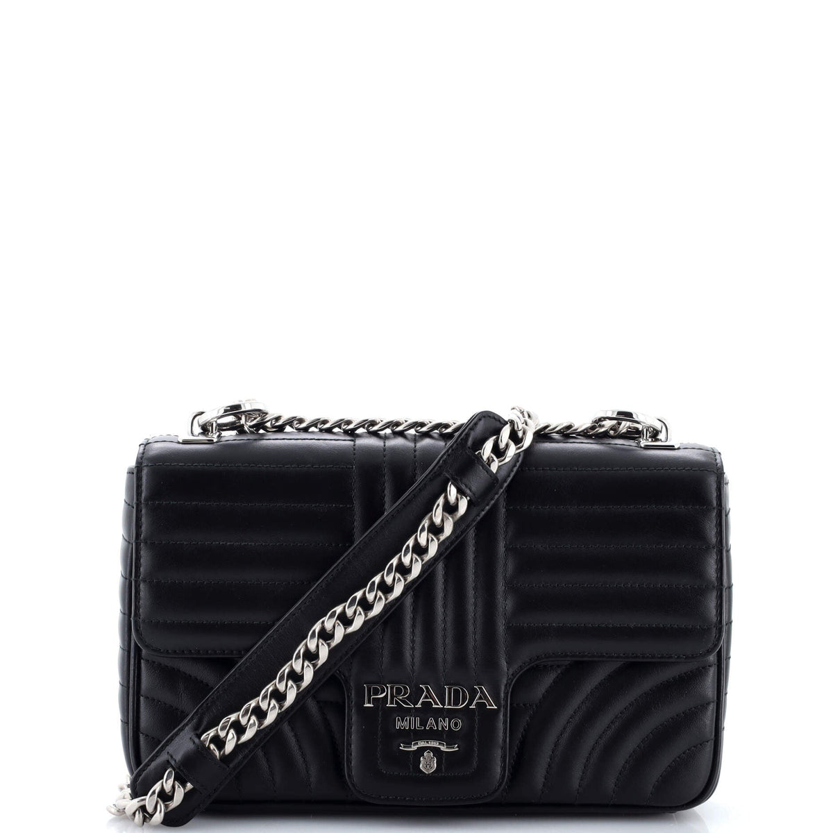 Prada PRADA Chain Flap Shoulder Bag Diagramme Quilted Leather Medium