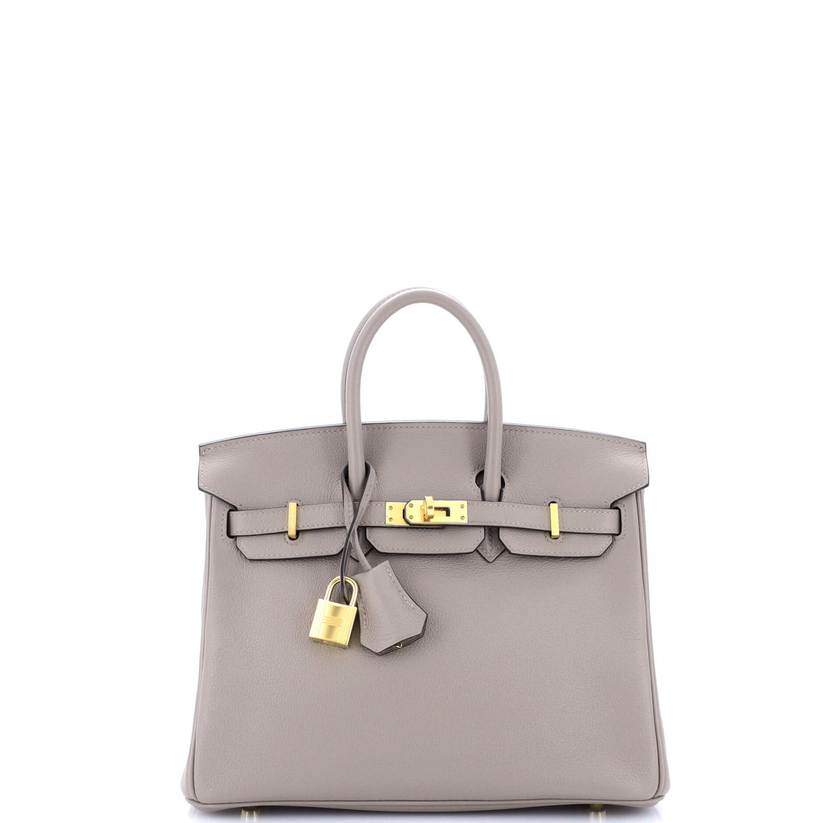 Hermès Birkin Handbag Grey Novillo with Gold Hardware 25