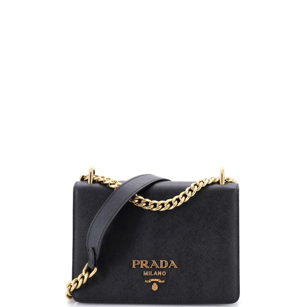 Prada PRADA Chain Flap Bag Saffiano Leather Small