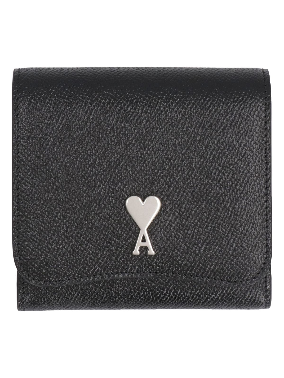 Ami Paris Women's Leather Wallet in Black | USL203AL0036 Color 0014