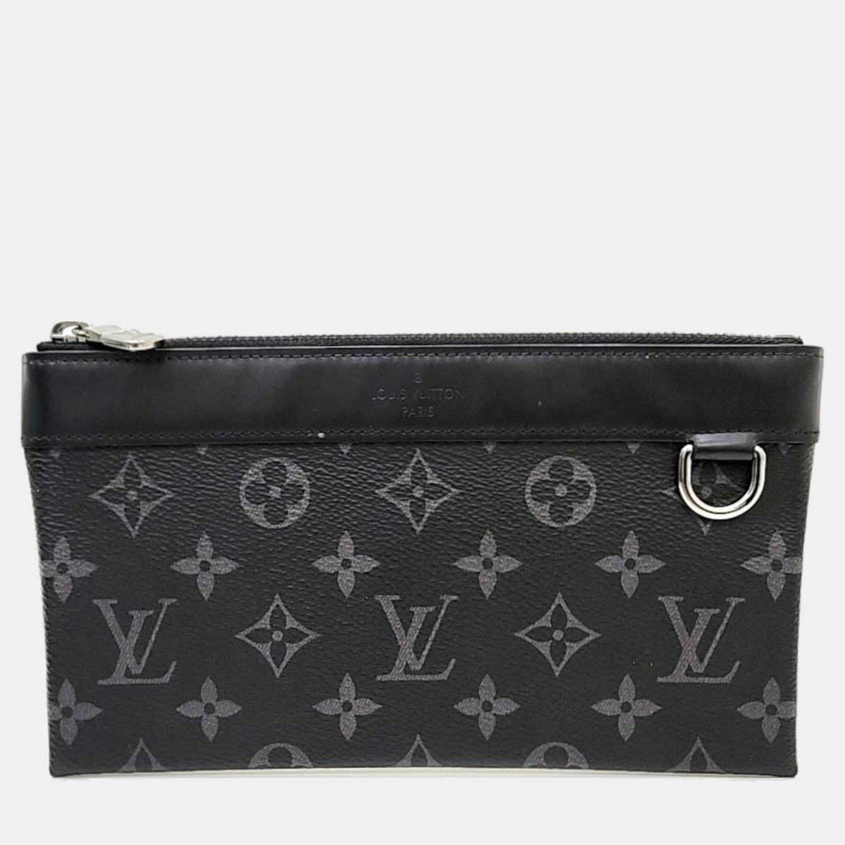 Louis Vuitton Black Monogram Eclipse Canvas Discovery Pochette PM Clutch Bag