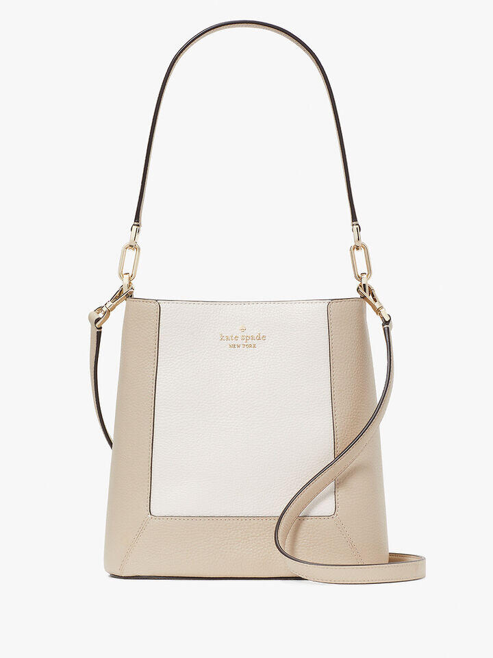 Kate Spade Au Lena Colorblock Pebbled Leather Bucket Bag