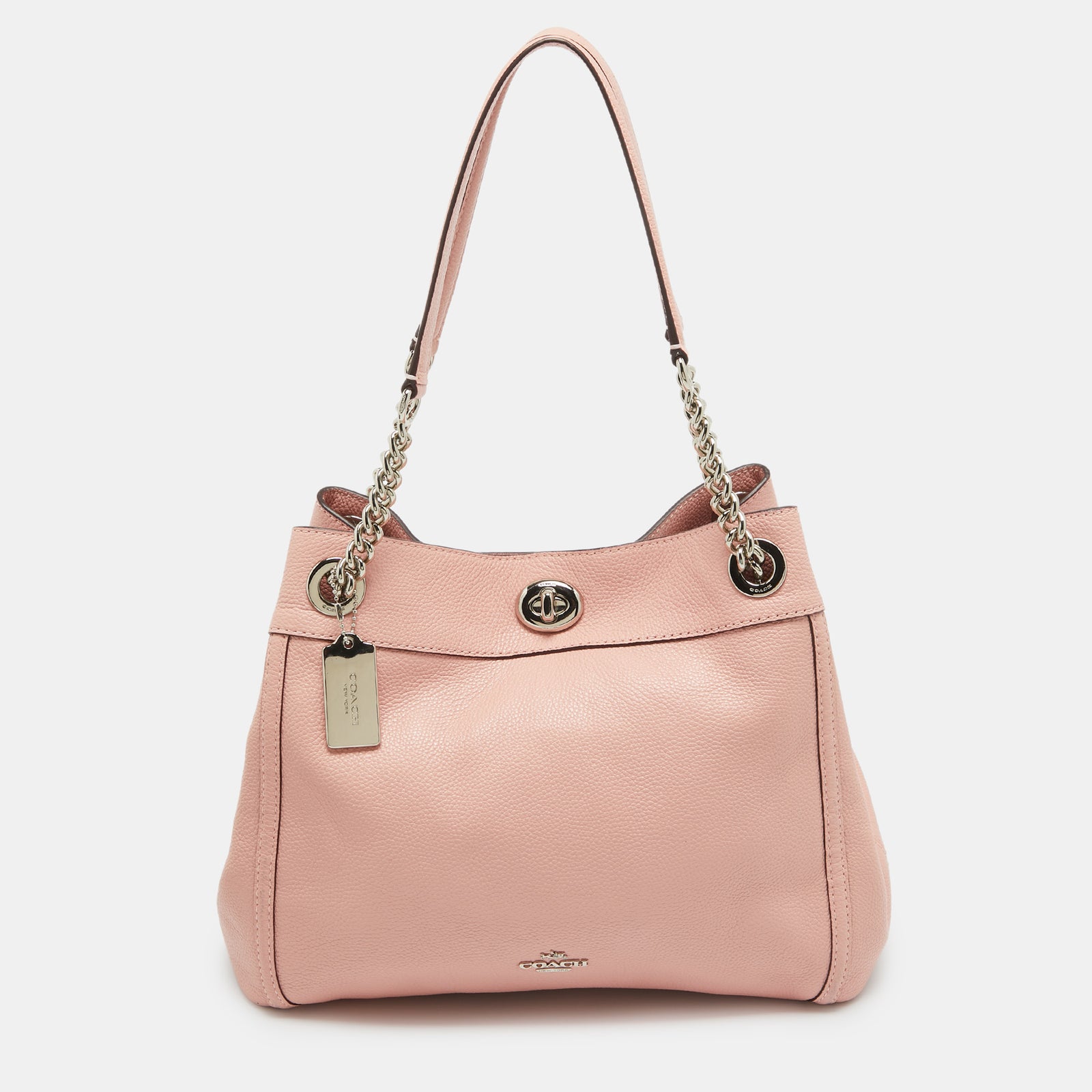 Coach Pink Leather Edie Shoulder Bag