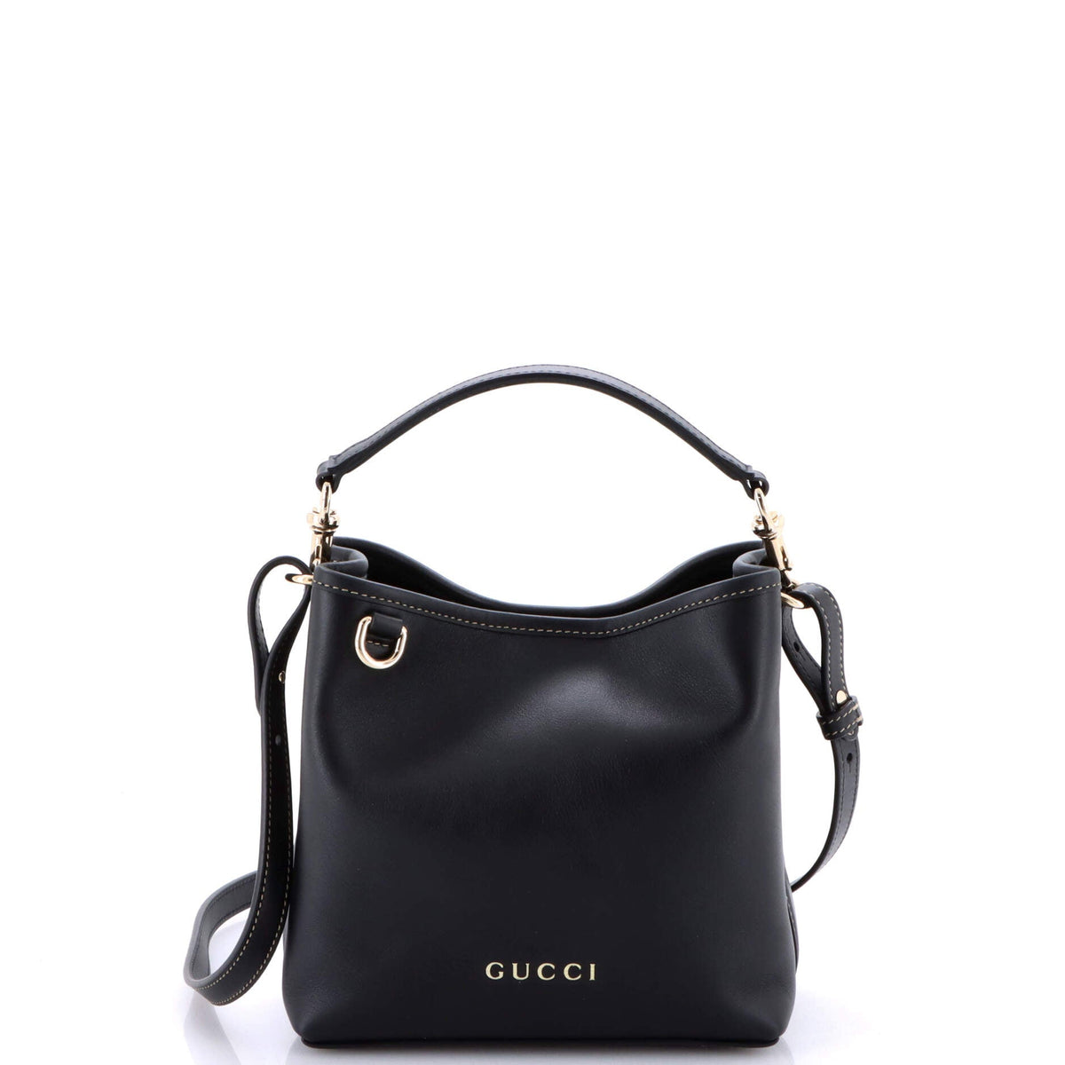 Gucci GUCCI Emblem Bucket Bag Leather Small