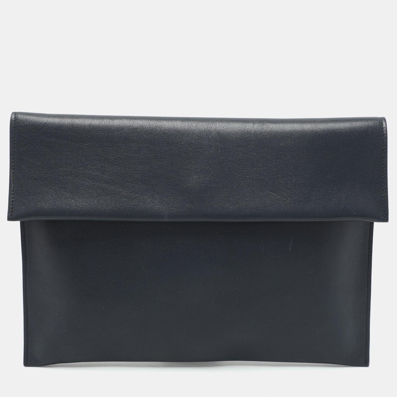 Marni Navy Blue Leather Flap Clutch