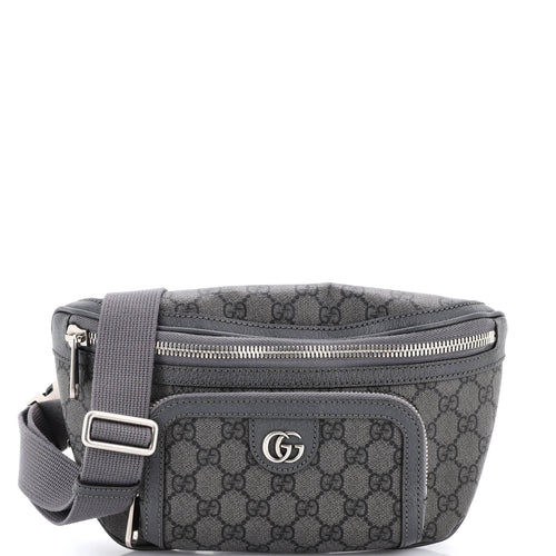 GUCCI Ophidia Front Pocket Zip Belt Bag GG Coated Canvas Medium