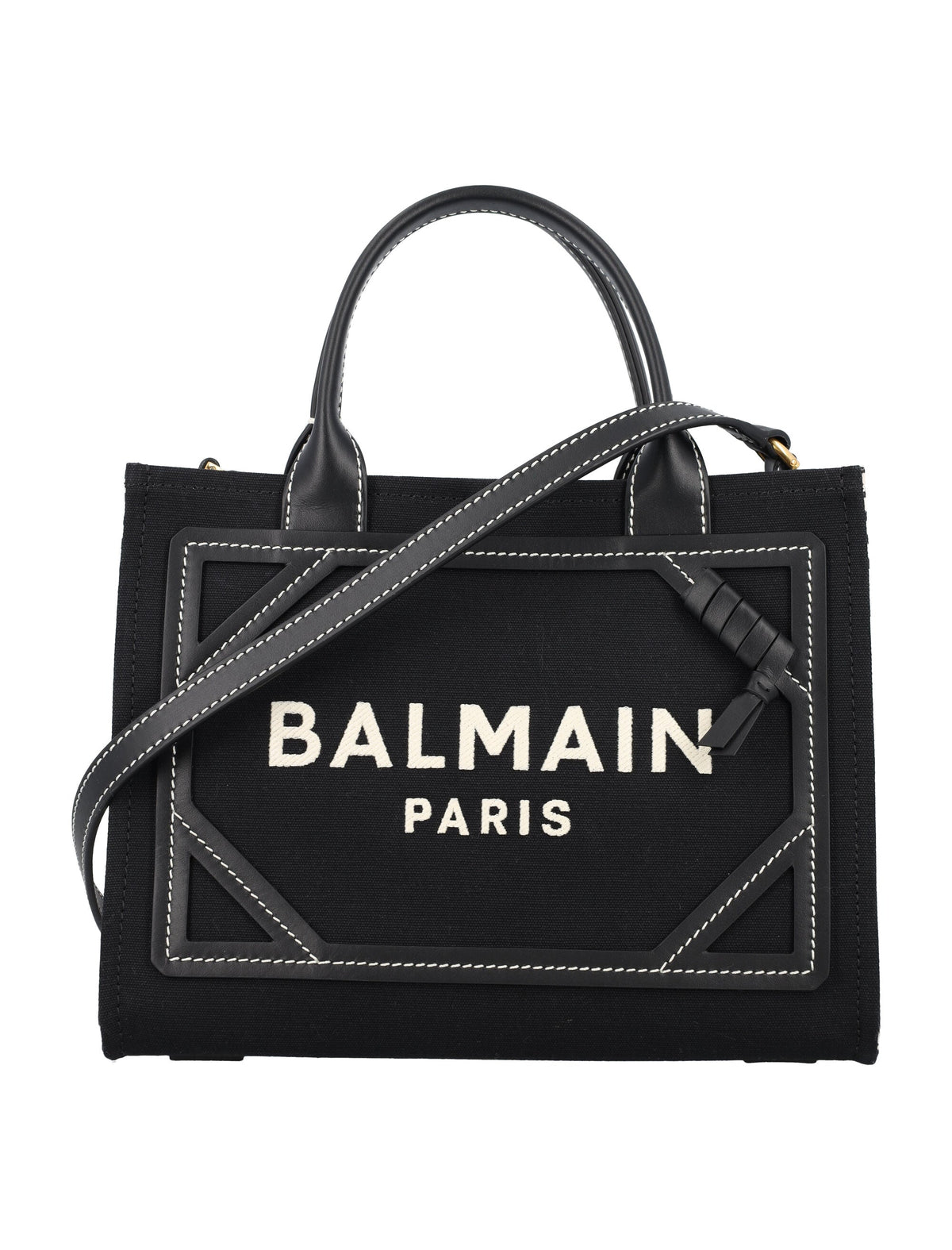 Balmain Women's B-Army Small Shopper Bag in Avorio Nero | 24ADN1FE809TPAC Color GFE