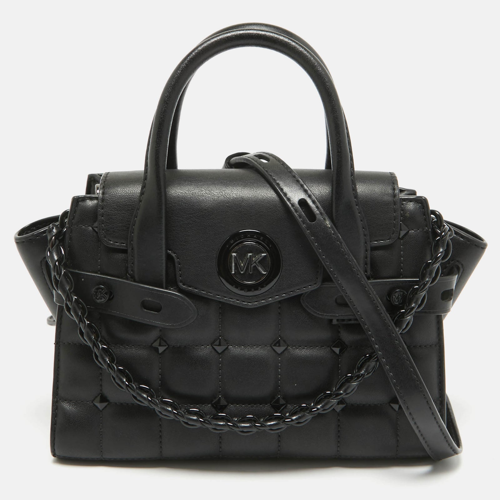 Michael Kors Black Quilted Leather Carmen Tote