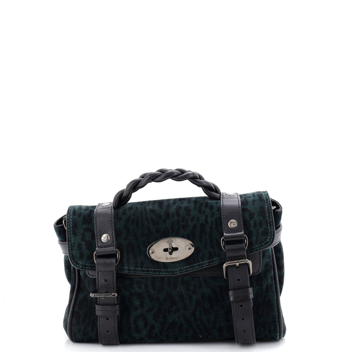 Mulberry Alexa Satchel NM Printed Suede and Leather Mini