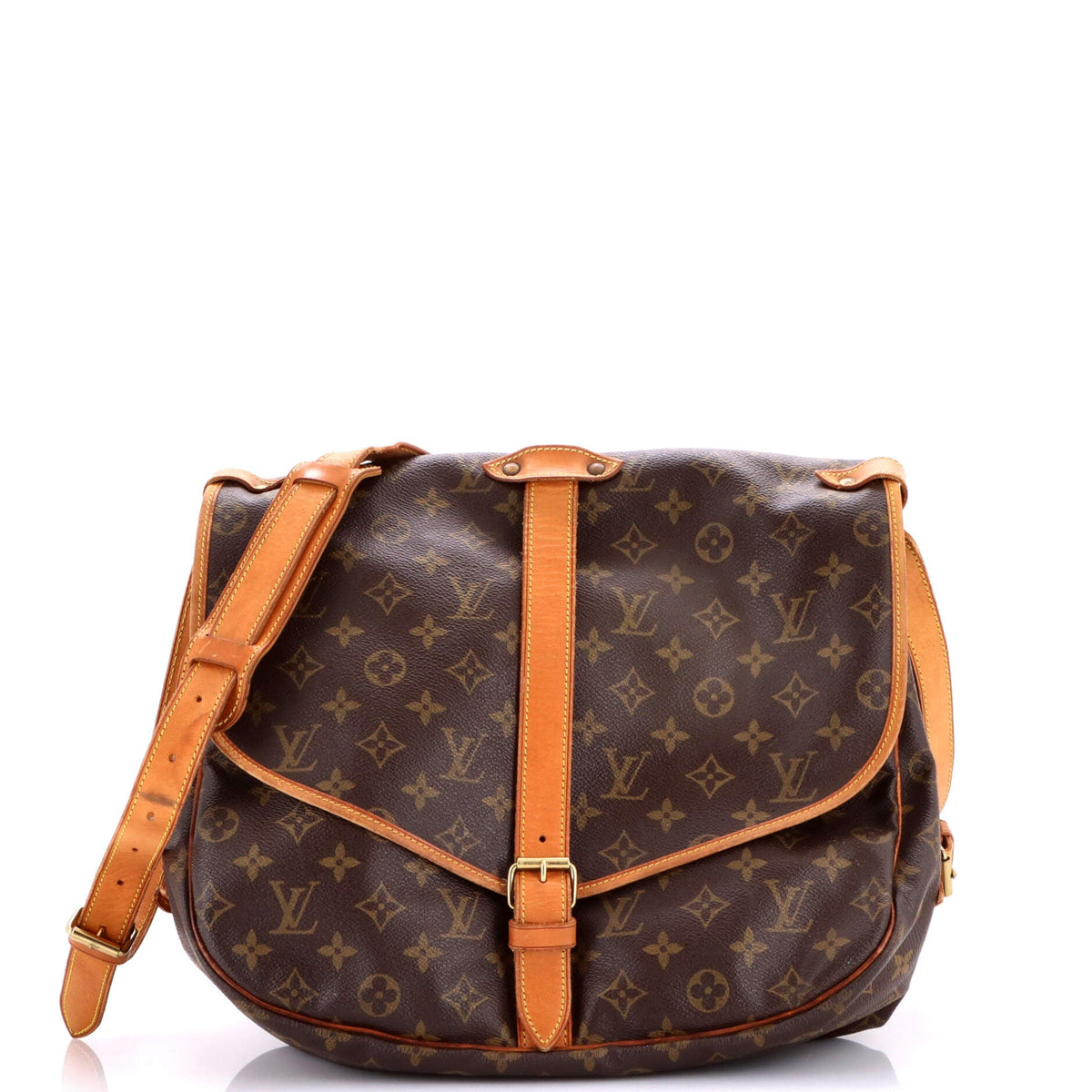 Louis Vuitton Saumur Handbag Monogram Canvas 35