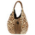 Beige/Brown Leopard Print Calf Hair and Suede Mandah Expandable Hobo