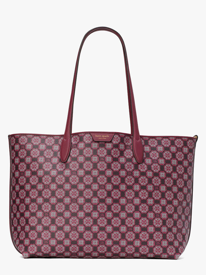 Kate Spade Au Spade Flower Monogram Coated Canvas Sutton Medium Tote