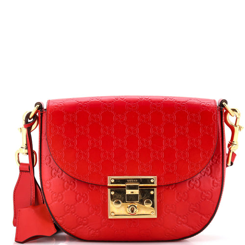 GUCCI Padlock Saddle Shoulder Bag Guccissima Leather Medium