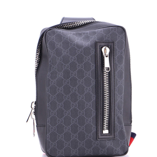 GUCCI Soft Zip Sling Bag GG Coated Canvas Small