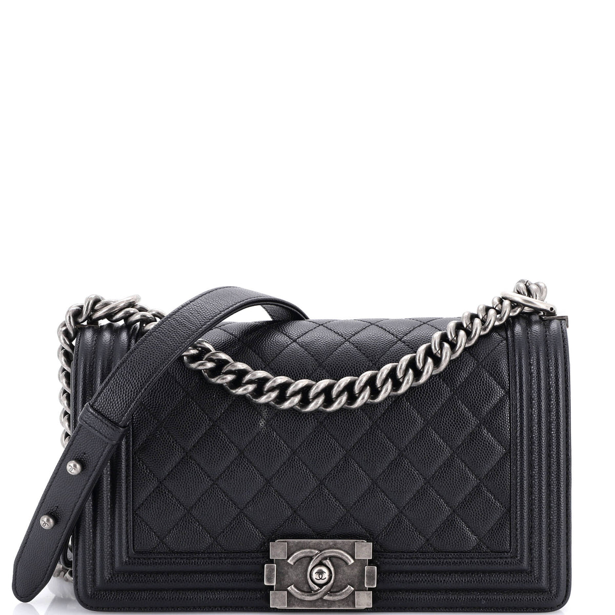 Chanel CHANEL Boy Flap Bag Quilted Caviar Old Medium