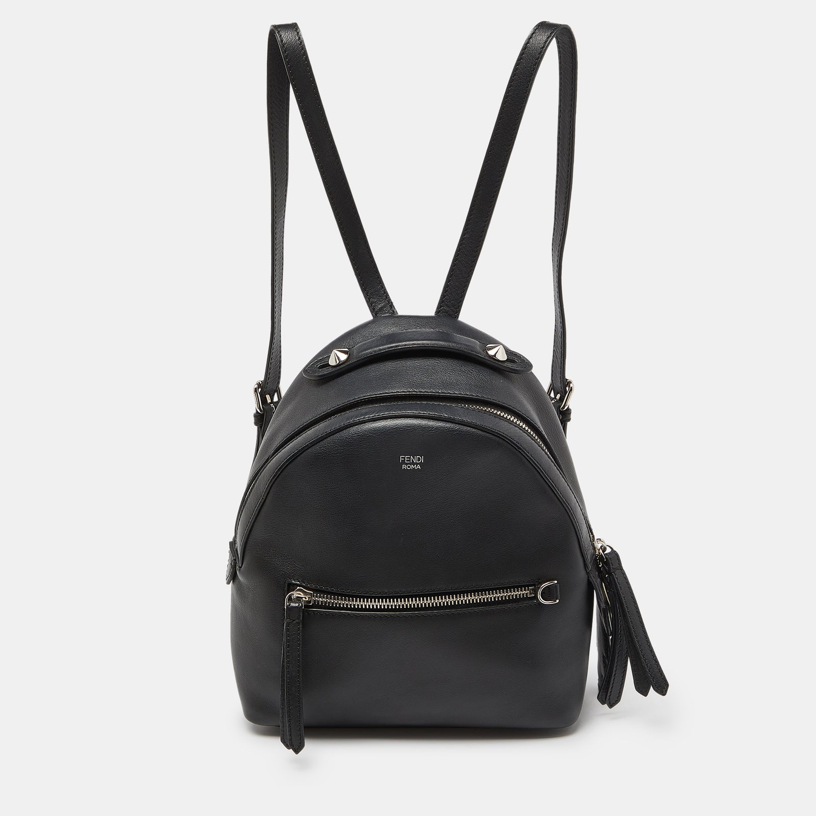 Fendi Black Leather Mini By The Way Backpack