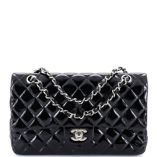 CHANEL Classic Double Flap Bag Quilted Patent Medium