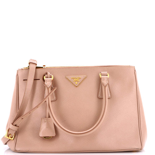 PRADA Double Zip Lux Tote Saffiano Leather Medium
