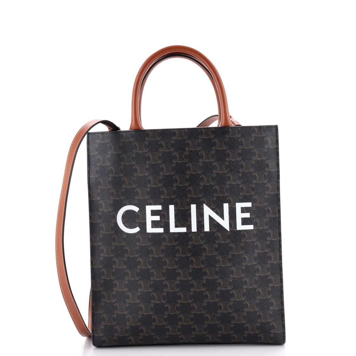 Celine CELINE Vertical Cabas Tote Triomphe Coated Canvas Small