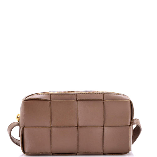 Cassette Zip Phone Crossbody Bag Maxi Intrecciato Leather Mini