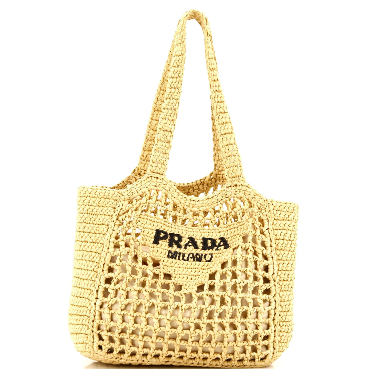 Prada PRADA Logo Tote Raffia Small