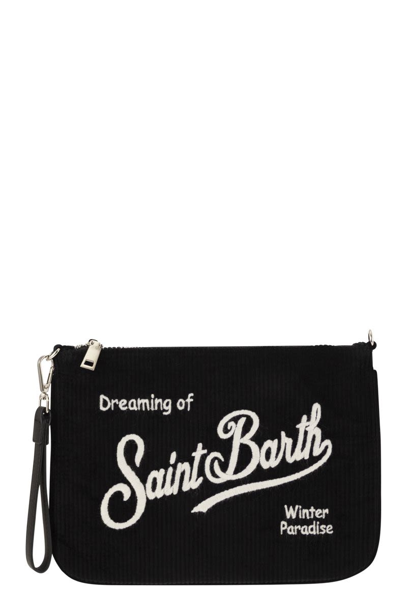 Mc2 Saint Barth Pochette Bag With Shoulder Strap in Black | PAR0009