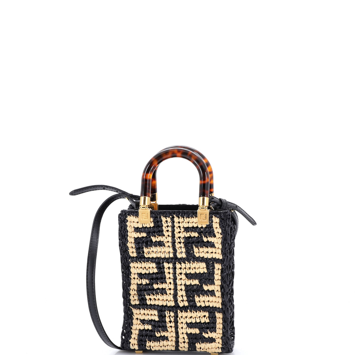 Fendi FENDI Sunshine Shopper Tote Zucca Raffia Mini