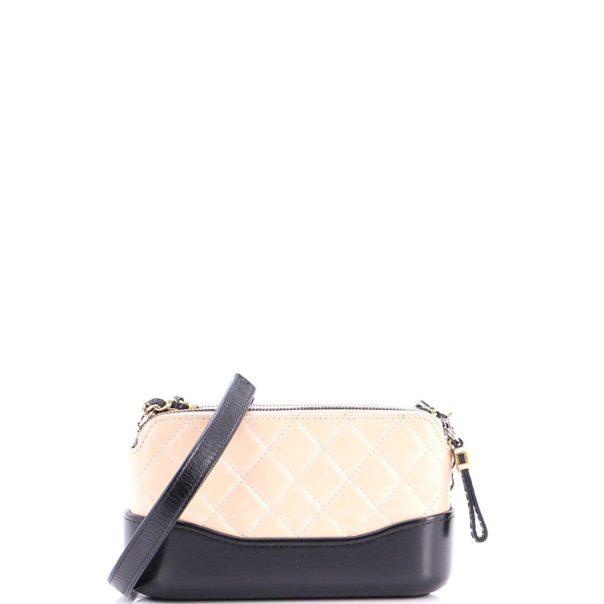 Chanel CHANEL Gabrielle Double Zip Clutch with Chain Quilted Aged Calfskin