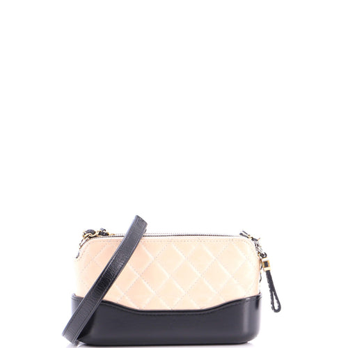 CHANEL Gabrielle Double Zip Clutch with Chain Quilted Aged Calfskin