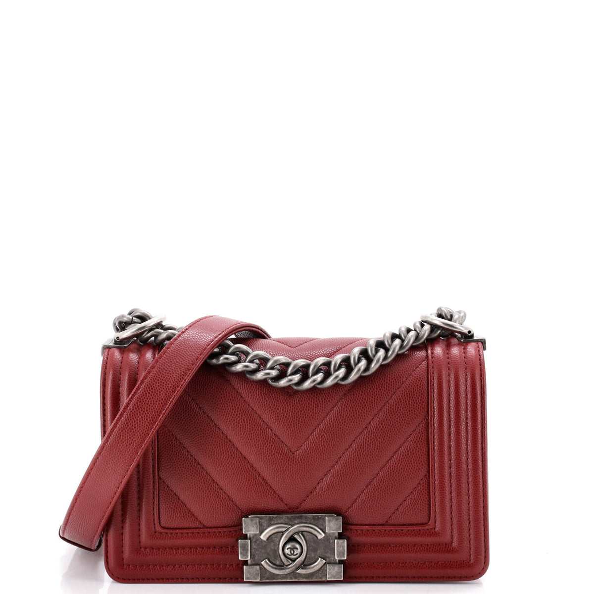 Chanel CHANEL Boy Flap Bag Chevron Caviar Small