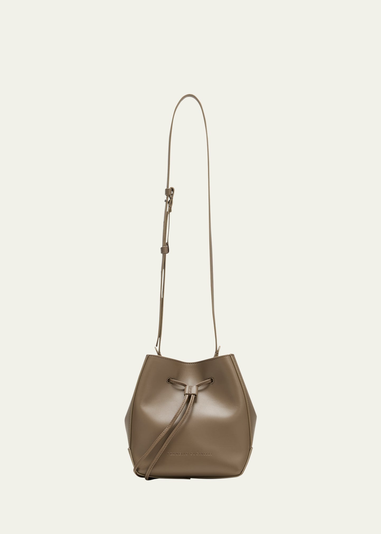 Brunello Cucinelli Drawstring Calf Leather Crossbody Bag