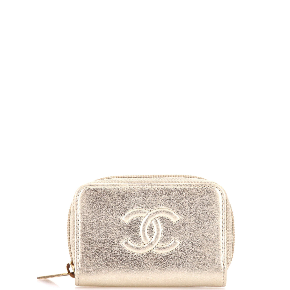 Chanel CHANEL Timeless Zip Around Coin Purse Goatskin Compact