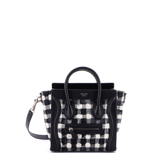 CELINE Luggage Bag Printed Jacquard and Leather Nano