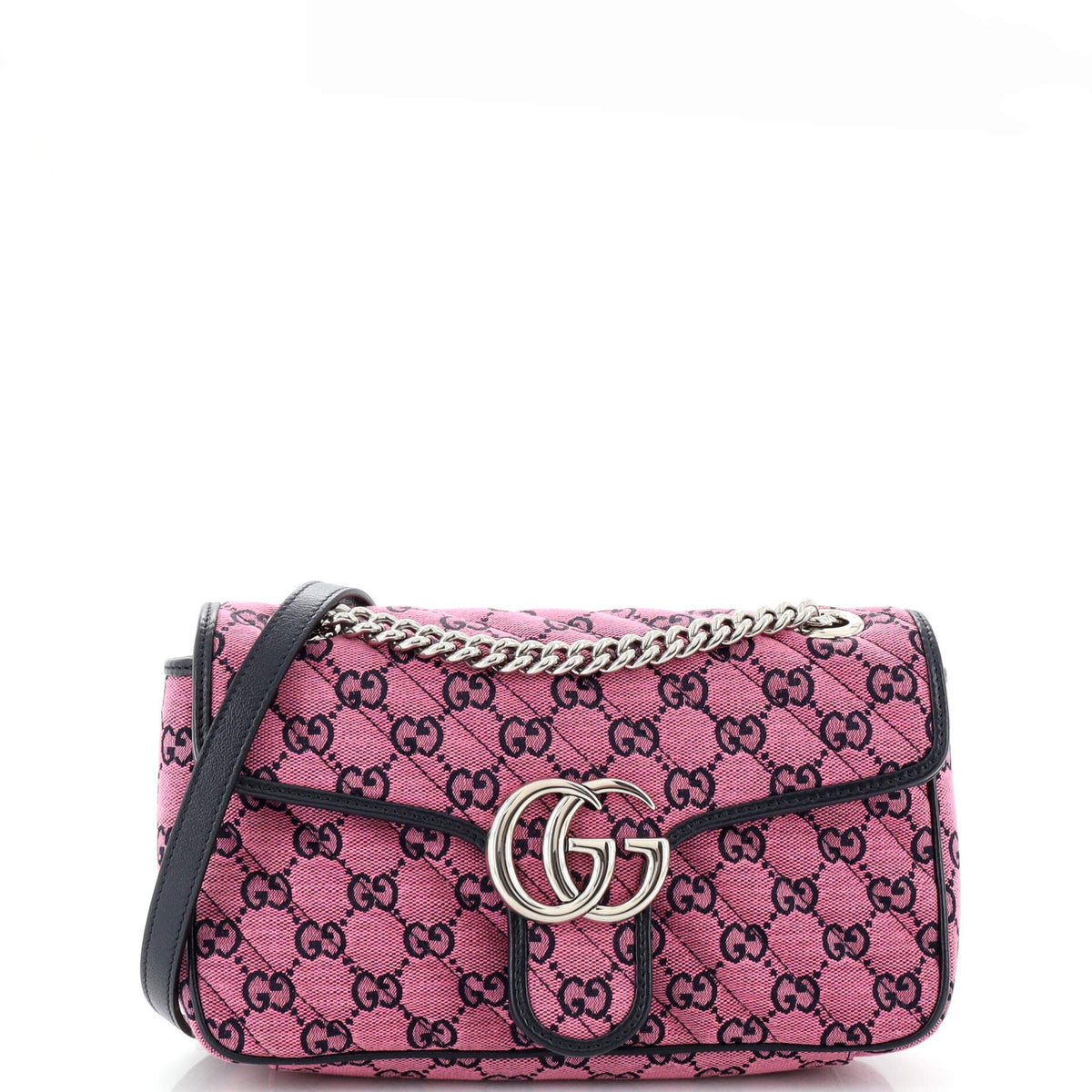 Gucci GUCCI GG Marmont Flap Bag Diagonal Quilted GG Canvas Small
