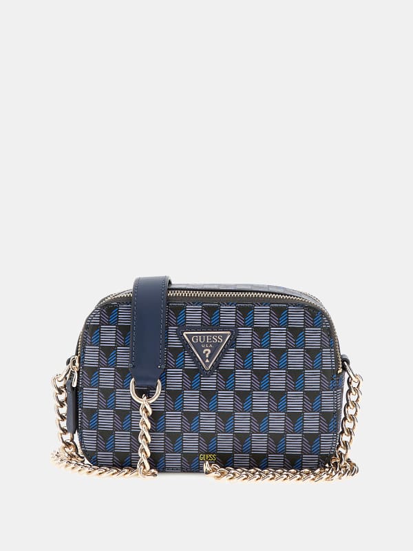 Guess G Wave Geometric-Print Mini Crossbody