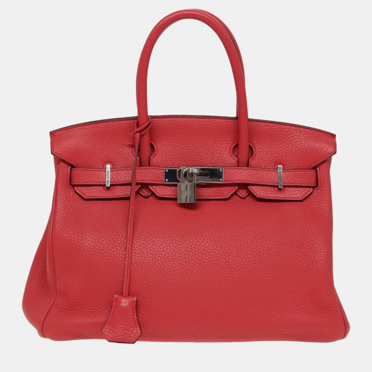 Hermès Red Clemence Leather Birkin 30 Tote Bag