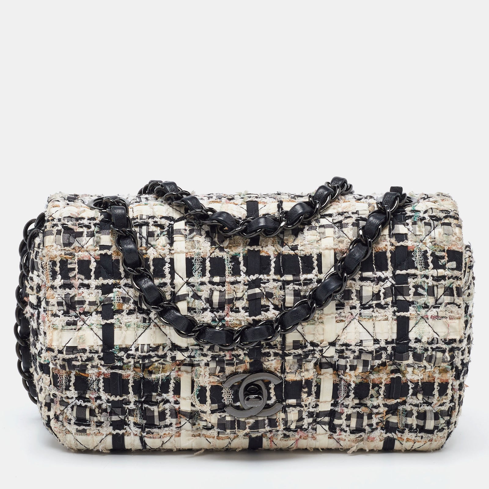 Chanel Multicolor Tweed New Mini Classic Single Flap Bag